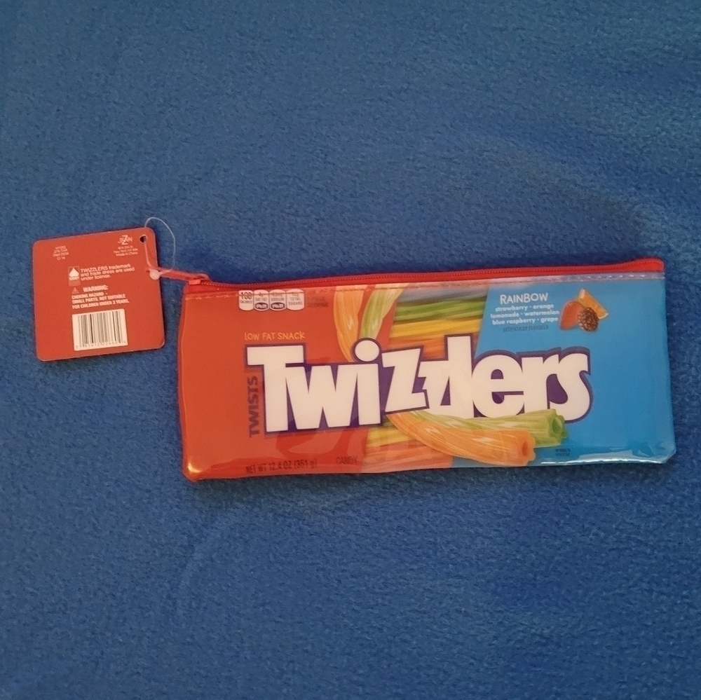 Twizzlers Licorice Plastic Vinyl Zipper Rectangle Pencil Case Makeup Bag…